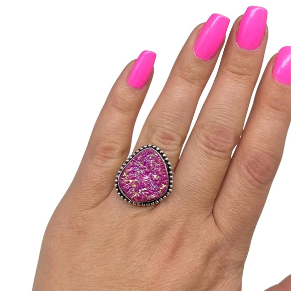 Pink Druzy Ring - Picture 2 of 6
